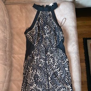 ELEGANT- BLACK & TAN, LACE DRESS